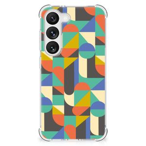 Samsung Galaxy S23 Doorzichtige Silicone Hoesje Funky Retro