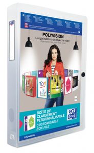 OXFORD Polyvision personaliseerbare elastobox, formaat A4, uit PP, rug van 4 cm, transparant