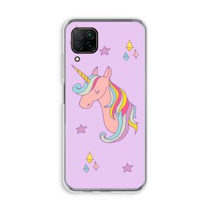 Roze eenhoorn: Huawei P40 Lite Transparant Hoesje