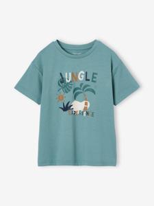 Jongensshirt met grafisch motief saliegroen