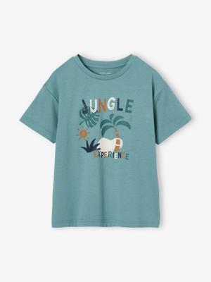 Jongensshirt met grafisch motief saliegroen