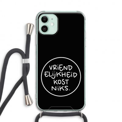 Vriendelijkheid: iPhone 11 Transparant Hoesje met koord