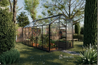 Royal Well Mary IV aluminium tuinkas 212x430 cm zwart- - Veiligheidsglas- Royal Well