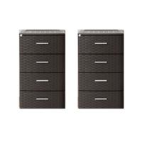 Bureau organizer - 2x stuks - 4 lades - rotan bruin - 39 x 36 x 61 cm - Ladeblok