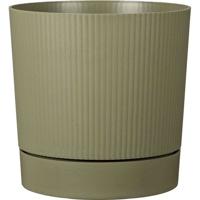 Ronde bloempot met waterreservoir - GARDEN ID - Lino - Ø 39 - 32 L - H 38 cm - Mosgroen