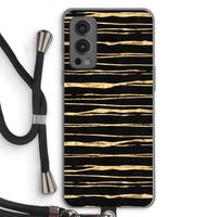 Gouden strepen: OnePlus Nord 2 5G Transparant Hoesje met koord