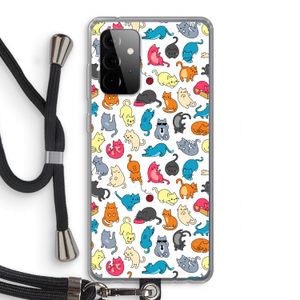 Kleurrijke katten: Samsung Galaxy A72 5G Transparant Hoesje met koord