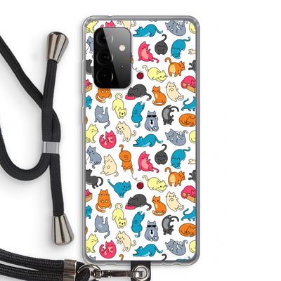 Kleurrijke katten: Samsung Galaxy A72 5G Transparant Hoesje met koord