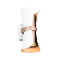 Trio Leuchten Wandlamp Coat H 21 cm wit goud