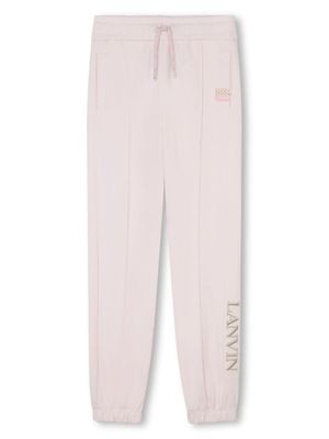 Lanvin Enfant pantalon de jogging à logo brodé - Rose
