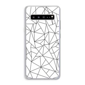 Geometrische lijnen zwart: Samsung Galaxy S10 5G Transparant Hoesje