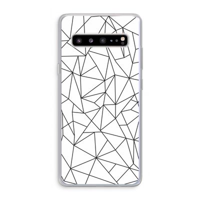 Geometrische lijnen zwart: Samsung Galaxy S10 5G Transparant Hoesje