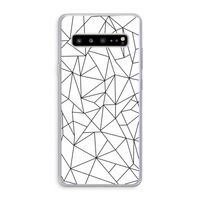 Geometrische lijnen zwart: Samsung Galaxy S10 5G Transparant Hoesje