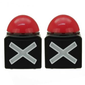 Quiz buzzer button 2x met licht en geluid 11 cm