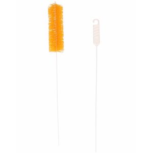 Radiatorborstel - flexibel - extra lang - 90 cm - kunststof - geel - schoonmaakborstel