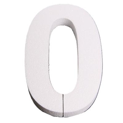 Piepschuim cijfer 0 jaar - H25 cm - hobby/knutselmateriaal - DIY - Knutselen - Cijfers zelf maken