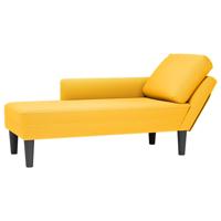 Chaise longue met kussen corduroy stof lichtgeel