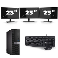 Dell Optiplex 5050 SFF - Intel Core i5-6e Generatie - 8GB RAM - 256GB SSD - Windows 11 + 3x 23 inch Monitor