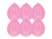 Haza Witbaard Ballonnen nijntje roze, 6st.