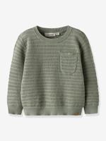 Gebreide trui jongen LIL'ATELIER MINI van katoen korstmos