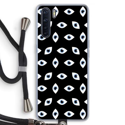 Eyes pattern: Oppo A91 Transparant Hoesje met koord