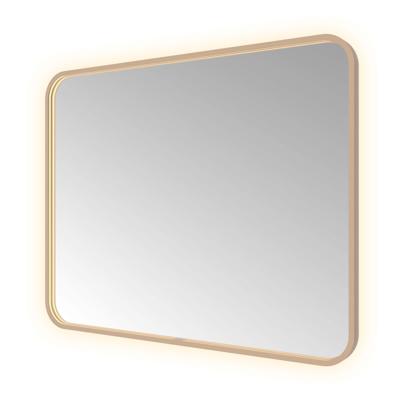 Spiegel Hotbath &MORE 80x100 cm LED-Verlichting Spiegelverwarming Rechthoek Afgerond Geborsteld Koper PVD