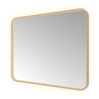 Spiegel Hotbath &MORE 80x100 cm LED-Verlichting Spiegelverwarming Rechthoek Afgerond Geborsteld Koper PVD