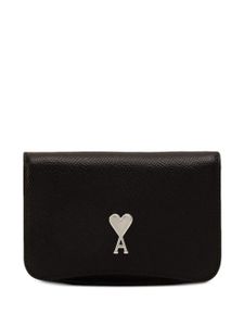 AMI Paris Paris Paris leather card holder - Noir