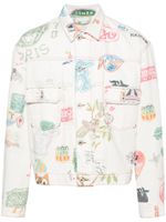 Kenzo veste Drawn Varsity - Blanc - thumbnail