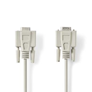 Seriële Kabel | D-SUB 9-Pins Male | D-SUB 9-Pins Female | Vernikkeld | 5.00 m | Rond | PVC | Ivoor