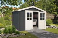 Outdoor Life Norah Blokhut 295x295 cm 28 mm vuren Carbon Grey-Wit gecoat- Zadeldak- - Outdoor Life Outdoor Life Norah Blokhut 295x295 cm 28 mm vuren Carbon Grey-Wit gecoat- Zadeldak- - Outdoor Life