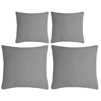 Stof Textile sierkussen Nelson - 4x - grijs - 2 formaten - polyester