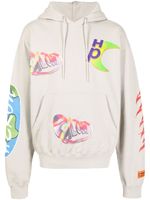 Heron Preston hoodie OS Global Collage à logo - Gris - thumbnail