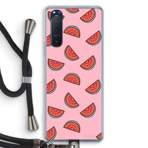 Watermeloen: Sony Xperia 5 II Transparant Hoesje met koord