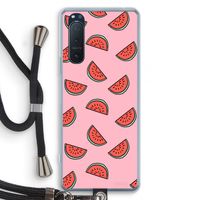 Watermeloen: Sony Xperia 5 II Transparant Hoesje met koord