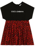 Dolce & Gabbana Kids robe à logo imprimé - Noir - thumbnail