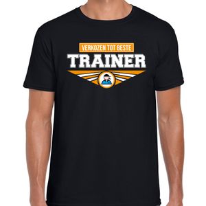 Verkozen tot beste trainer t-shirt zwart heren - Cadeau shirt