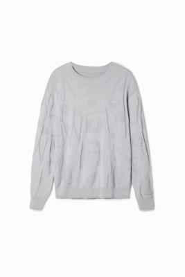 Textuur gebreide trui - BLACK - S