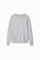 Textuur gebreide trui - BLACK - S