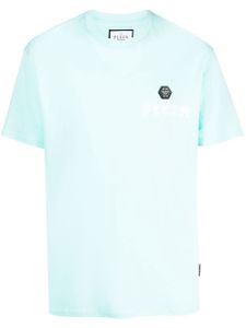 Philipp Plein t-shirt à logo poitrine imprimé - Bleu