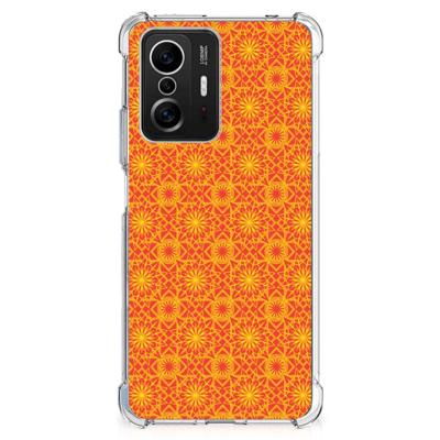 Xiaomi 11T | 11T Pro Doorzichtige Silicone Hoesje Batik Oranje