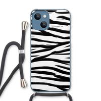Zebra pattern: iPhone 13 Transparant Hoesje met koord