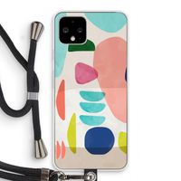 Bold Rounded Shapes: Pixel 4 Transparant Hoesje met koord