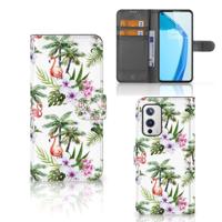 OnePlus 9 | Telefoonhoesje | Met pasjeshouder | Flamingo Palms