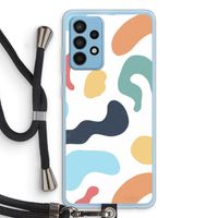 Memphis Shapes Blue: Samsung Galaxy A52 Transparant Hoesje met koord