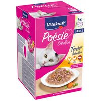 Vitakraft Poésie Création in saus natvoer kat multipack (6 x 85 g) 1 verpakking