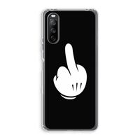 Middle finger black: Sony Xperia 10 III Transparant Hoesje
