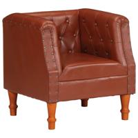 Fauteuil echt leer bruin
