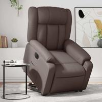 Sta-op-stoel elektrisch kunstleer bruin