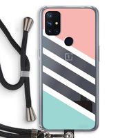 Strepen pastel: OnePlus Nord N10 5G Transparant Hoesje met koord
